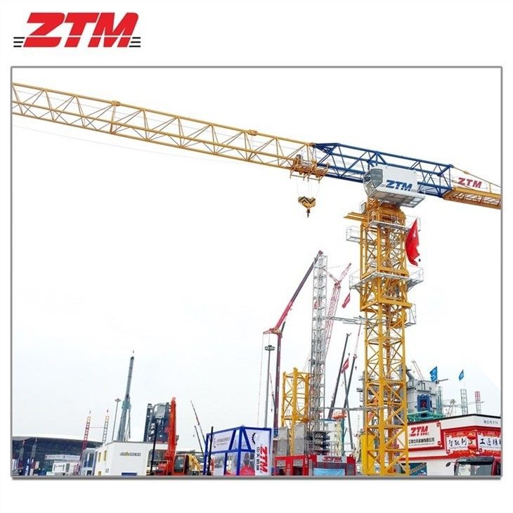 ZTT186 Flattop Tower Crane 8t Capacity 65m Jib Length 1.7t Tip Load Hoisting Equipment